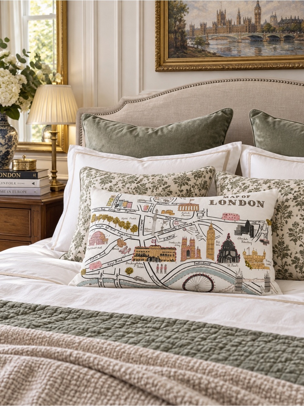 Alice Tait London Map Lumbar Pillow